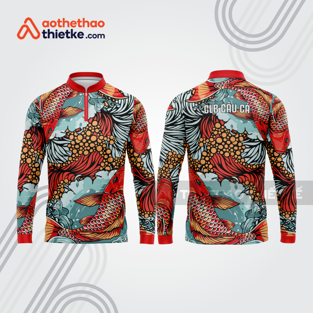 Mẫu thiết kế áo polo khóa kéo dài tay clb câu cá đẹp cca53