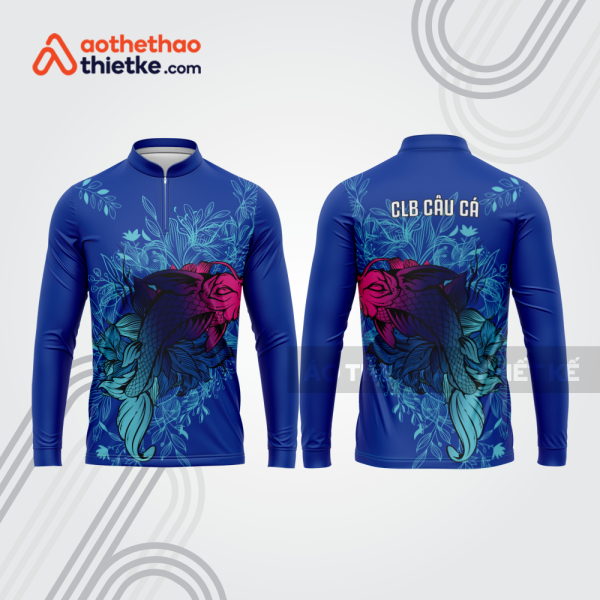 Mẫu thiết kế áo polo khóa kéo dài tay clb câu cá đẹp cca58