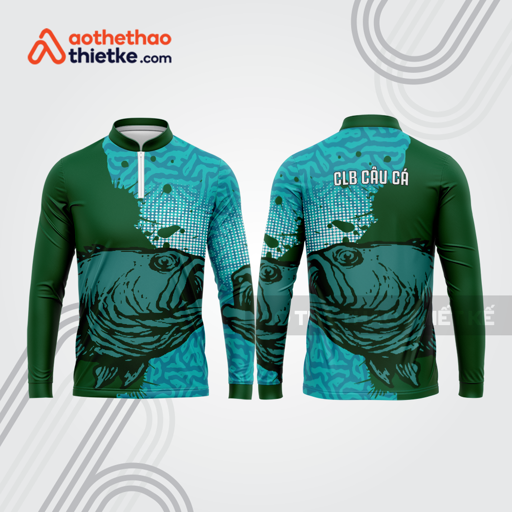 Mẫu thiết kế áo polo khóa kéo dài tay clb câu cá đẹp cca64