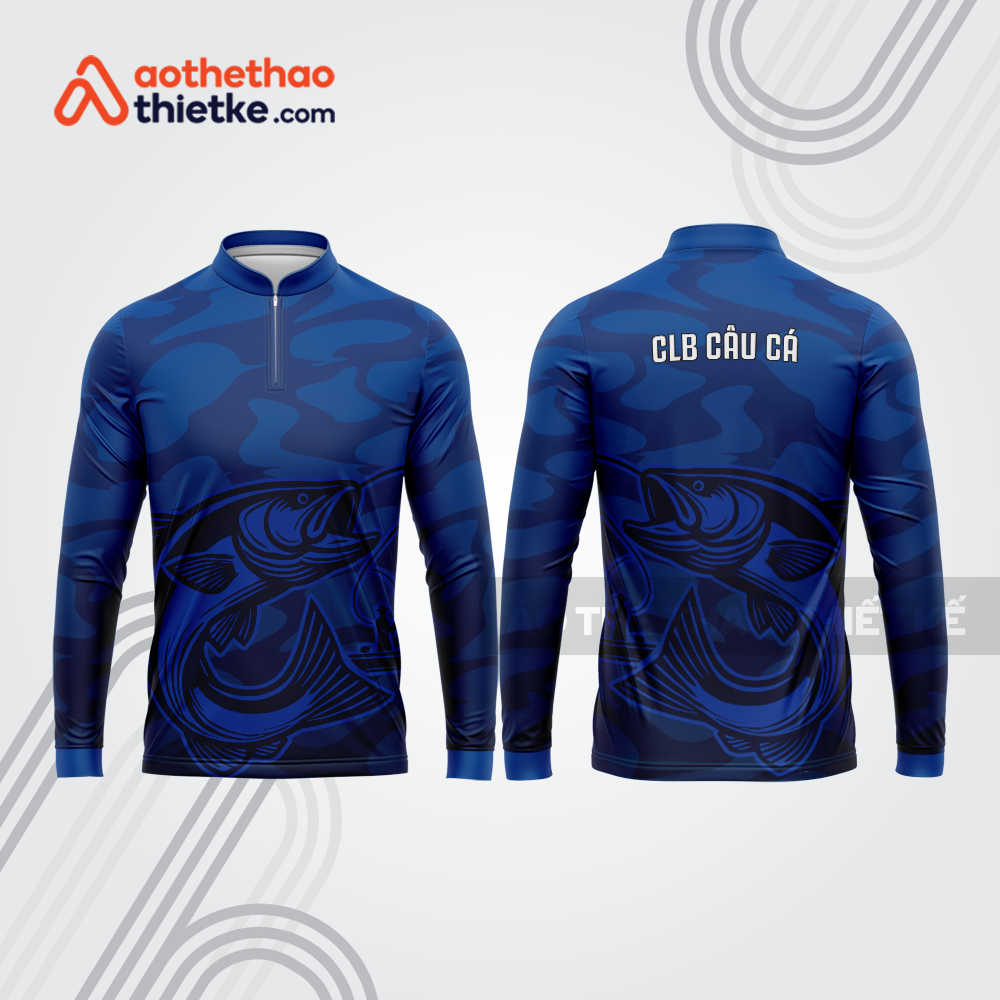 Mẫu thiết kế áo polo khóa kéo dài tay clb câu cá đẹp cca72