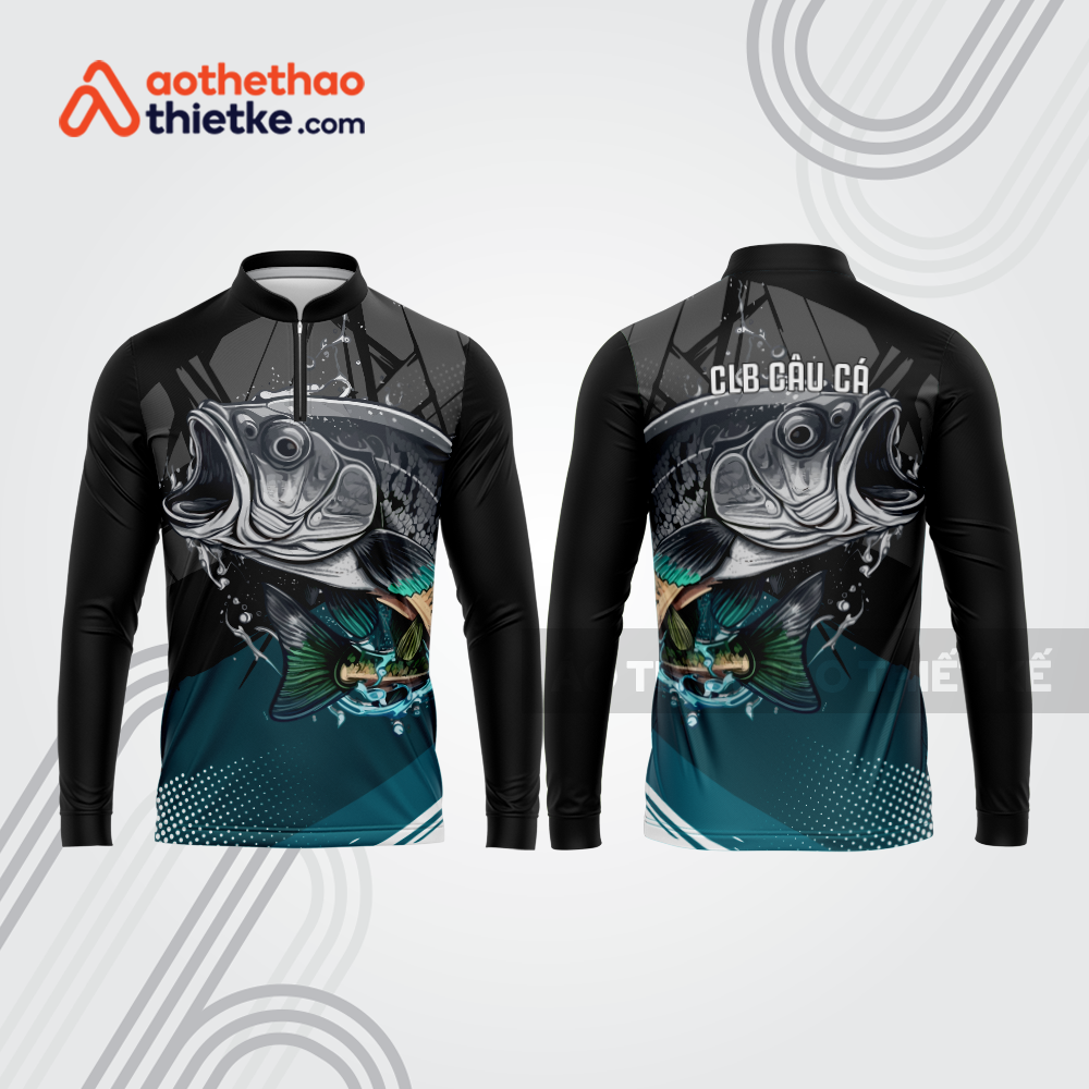 Mẫu thiết kế áo polo khóa kéo dài tay clb câu cá đẹp cca80