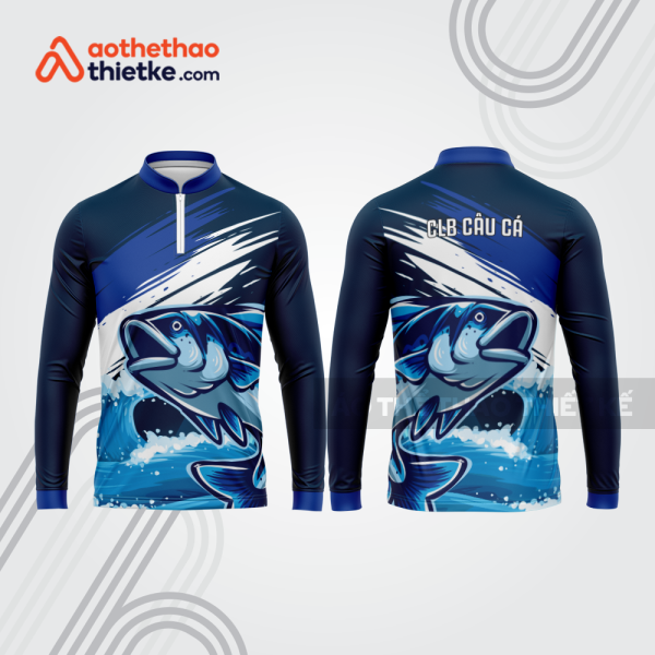 Mẫu thiết kế áo polo khóa kéo dài tay clb câu cá đẹp cca83