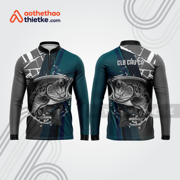 Mẫu thiết kế áo polo khóa kéo dài tay clb câu cá đẹp cca84