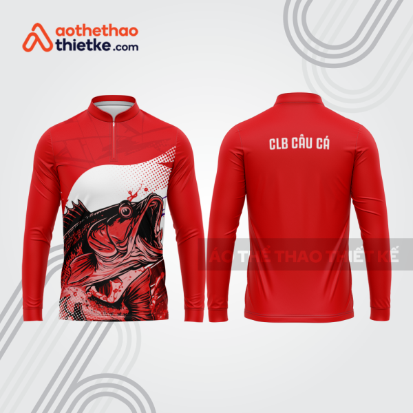 Mẫu thiết kế áo polo khóa kéo dài tay clb câu cá đẹp cca92