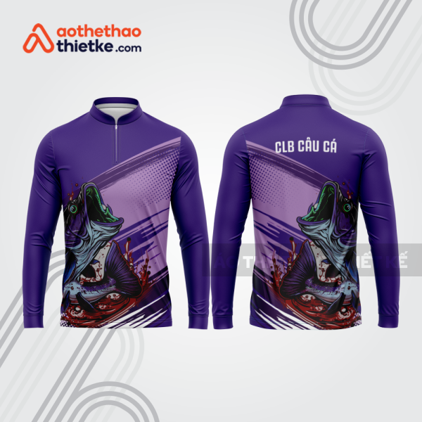 Mẫu thiết kế áo polo khóa kéo dài tay clb câu cá đẹp cca93