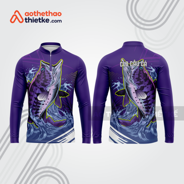 Mẫu thiết kế áo polo khóa kéo dài tay clb câu cá đẹp cca94