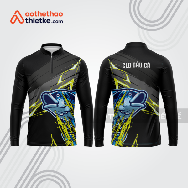 Mẫu thiết kế áo polo khóa kéo dài tay clb câu cá đẹp cca95