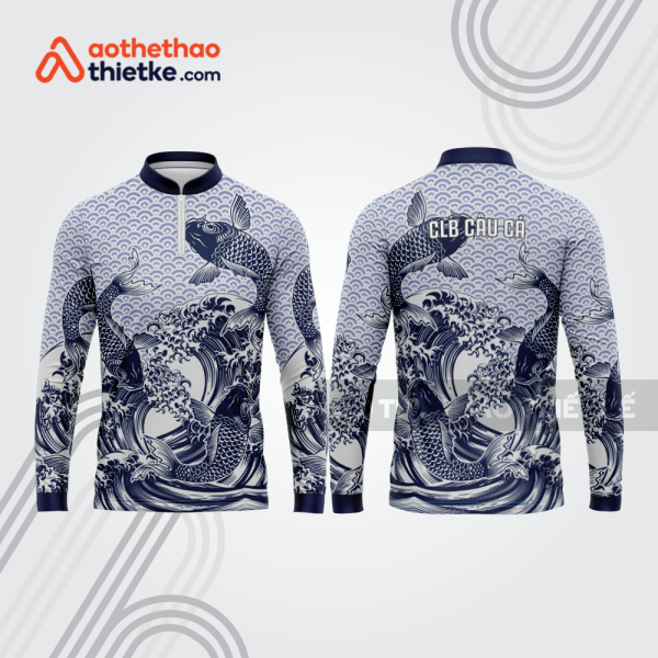 Mẫu thiết kế áo polo khóa kéo dài tay clb câu cá đẹp cca98