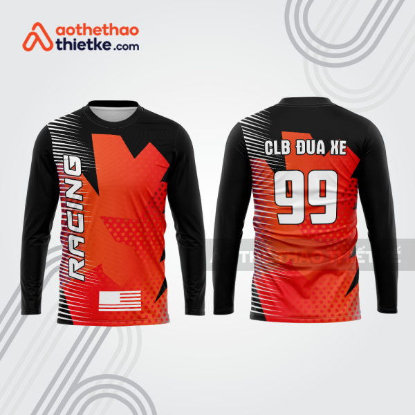 Mẫu thiết kế áo đồng phục dài tay đội đua xe mô tô & ô tô đẹp mtb101