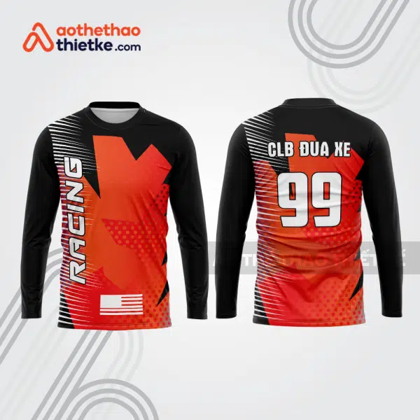 Mẫu thiết kế áo đồng phục dài tay đội đua xe mô tô & ô tô đẹp mtb101