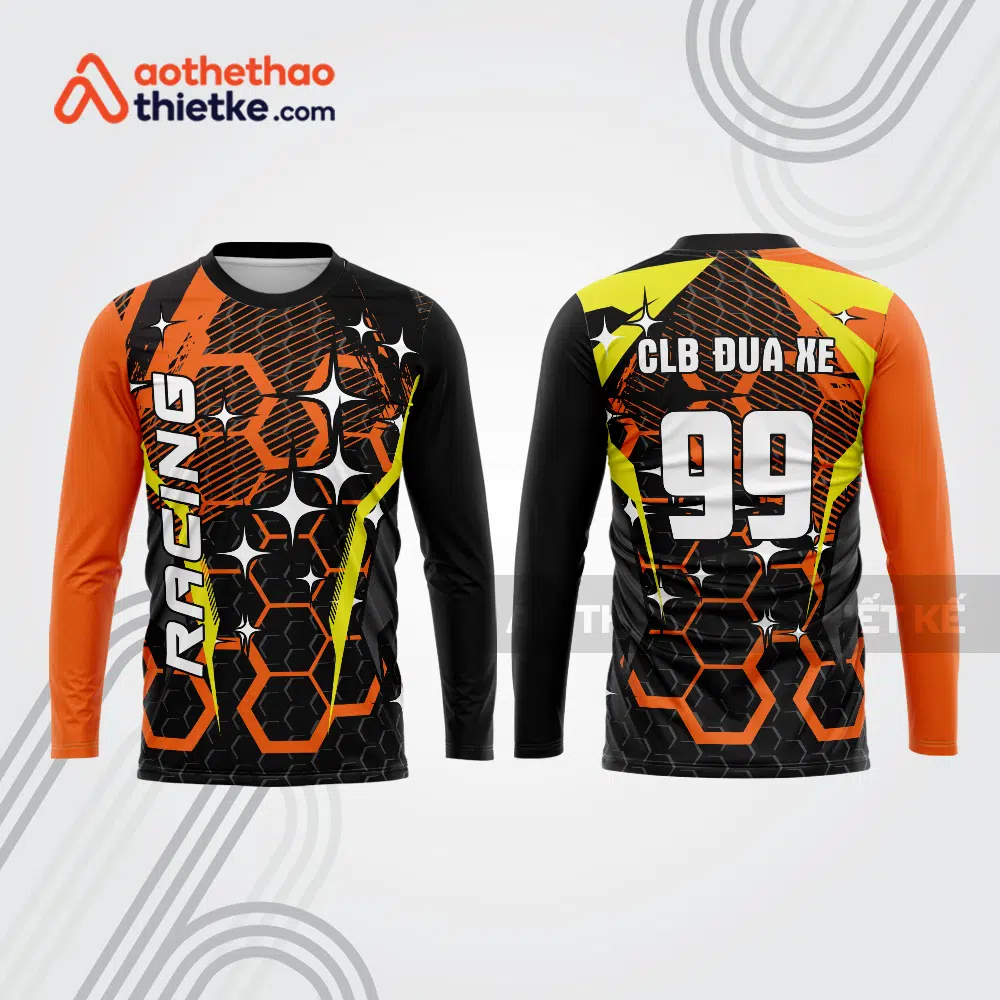 Mẫu thiết kế áo đồng phục dài tay đội đua xe mô tô & ô tô đẹp mtb103