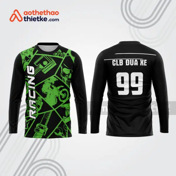 Mẫu thiết kế áo đồng phục dài tay đội đua xe mô tô & ô tô đẹp mtb114