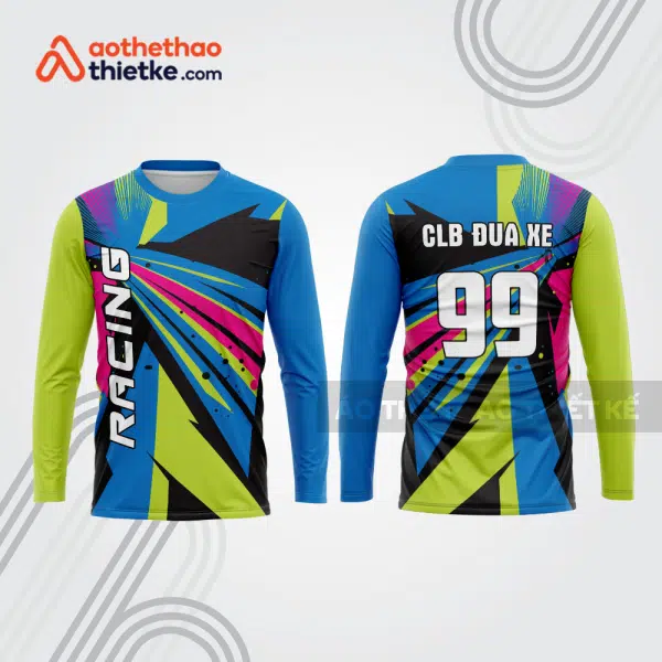 Mẫu thiết kế áo đồng phục dài tay đội đua xe mô tô & ô tô đẹp mtb124