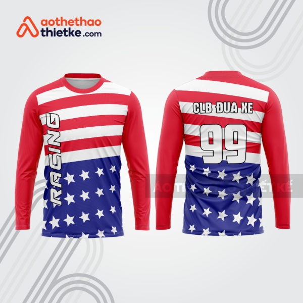 Mẫu thiết kế áo đồng phục dài tay đội đua xe mô tô & ô tô đẹp mtb128