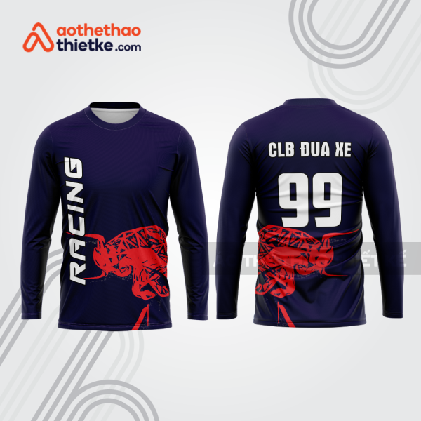 Mẫu thiết kế áo đồng phục dài tay đội đua xe mô tô & ô tô đẹp mtb130