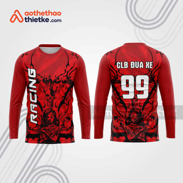 Mẫu thiết kế áo đồng phục dài tay đội đua xe mô tô & ô tô đẹp mtb136