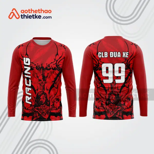 Mẫu thiết kế áo đồng phục dài tay đội đua xe mô tô & ô tô đẹp mtb136