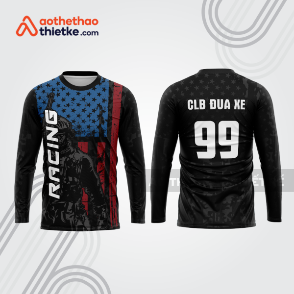 Mẫu thiết kế áo đồng phục dài tay đội đua xe mô tô & ô tô đẹp mtb164
