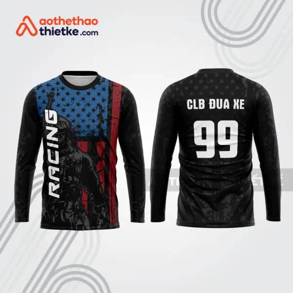 Mẫu thiết kế áo đồng phục dài tay đội đua xe mô tô & ô tô đẹp mtb164