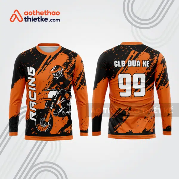 Mẫu thiết kế áo đồng phục dài tay đội đua xe mô tô & ô tô đẹp mtb187