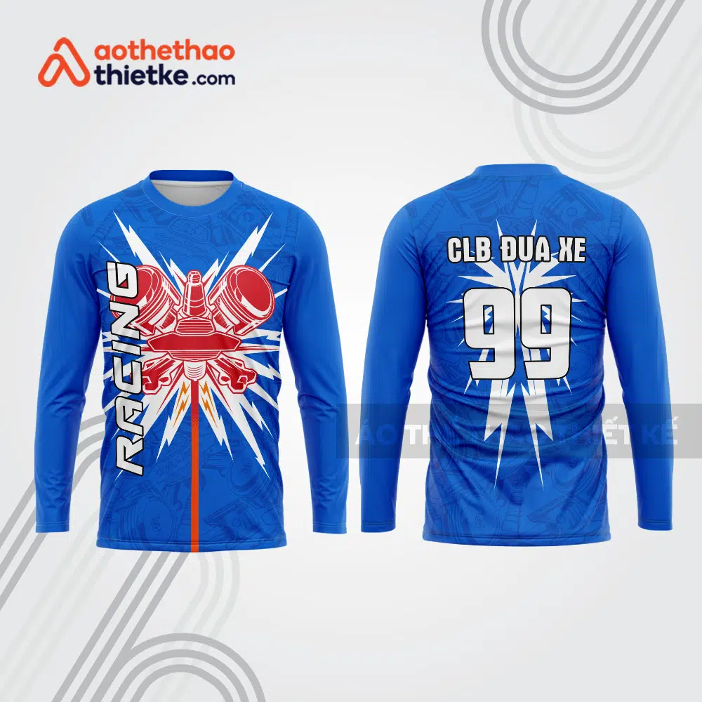Mẫu thiết kế áo đồng phục dài tay đội đua xe mô tô & ô tô đẹp mtb199
