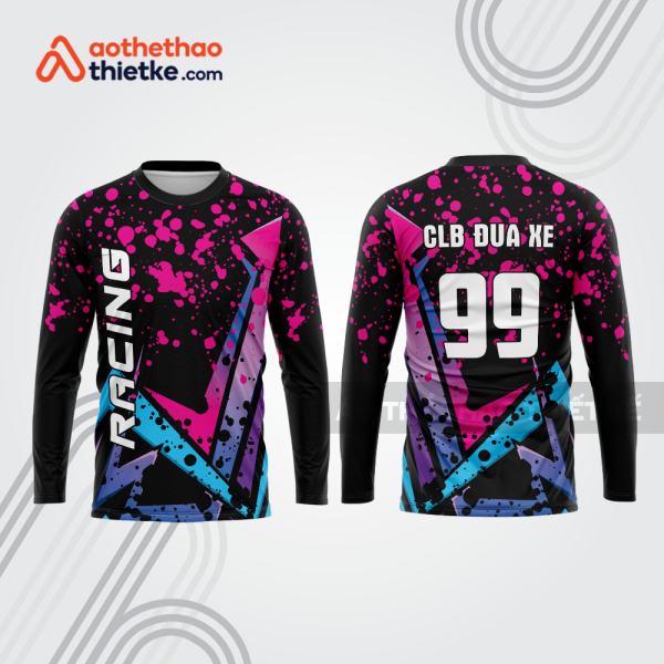 Mẫu thiết kế áo đồng phục dài tay đội đua xe mô tô & ô tô đẹp mtb215
