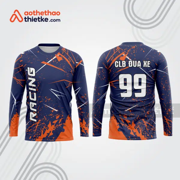 Mẫu thiết kế áo đồng phục dài tay đội đua xe mô tô & ô tô đẹp mtb72