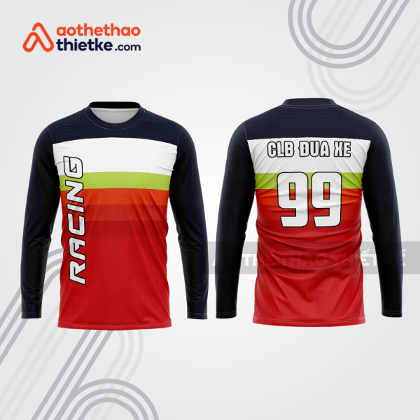 Mẫu thiết kế áo đồng phục dài tay đội đua xe mô tô & ô tô đẹp mtb74