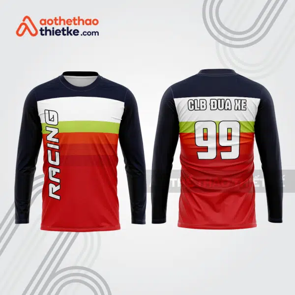 Mẫu thiết kế áo đồng phục dài tay đội đua xe mô tô & ô tô đẹp mtb74