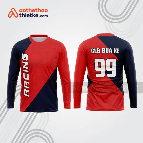 Mẫu thiết kế áo đồng phục dài tay đội đua xe mô tô & ô tô đẹp mtb79