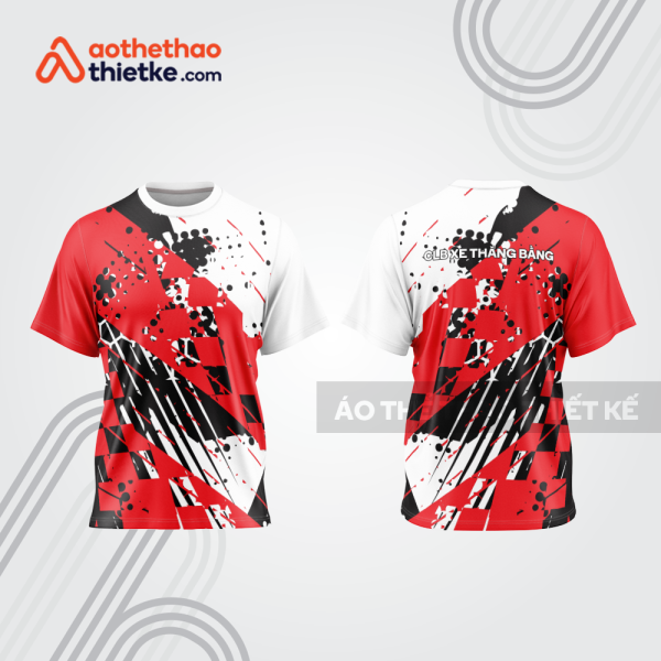 Mẫu thiết kế áo thể thao cổ tròn đua xe thăng bằng đẹp tba173