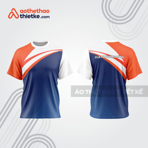 Mẫu thiết kế áo thể thao cổ tròn đua xe thăng bằng đẹp tba174