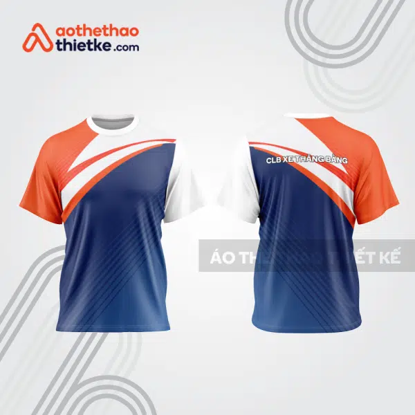 Mẫu thiết kế áo thể thao cổ tròn đua xe thăng bằng đẹp tba174