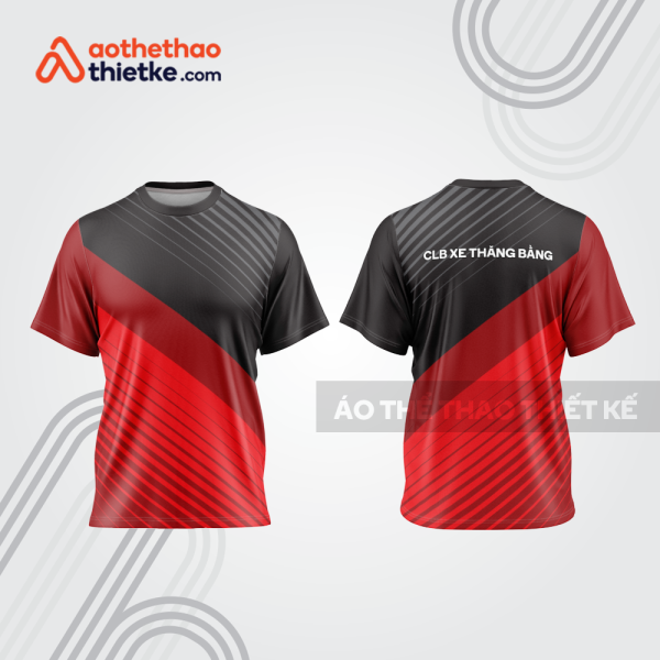 Mẫu thiết kế áo thể thao cổ tròn đua xe thăng bằng đẹp tba176