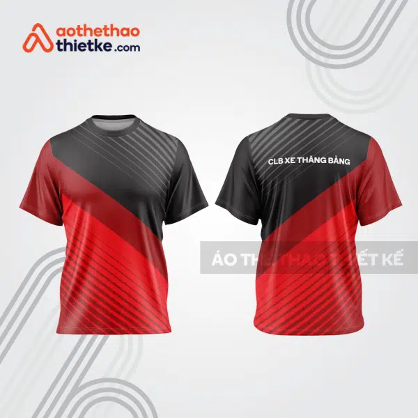 Mẫu thiết kế áo thể thao cổ tròn đua xe thăng bằng đẹp tba176