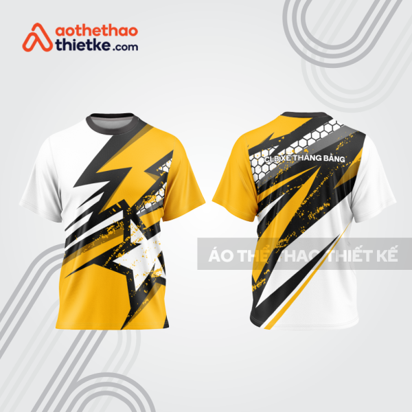 Mẫu thiết kế áo thể thao cổ tròn đua xe thăng bằng đẹp tba177