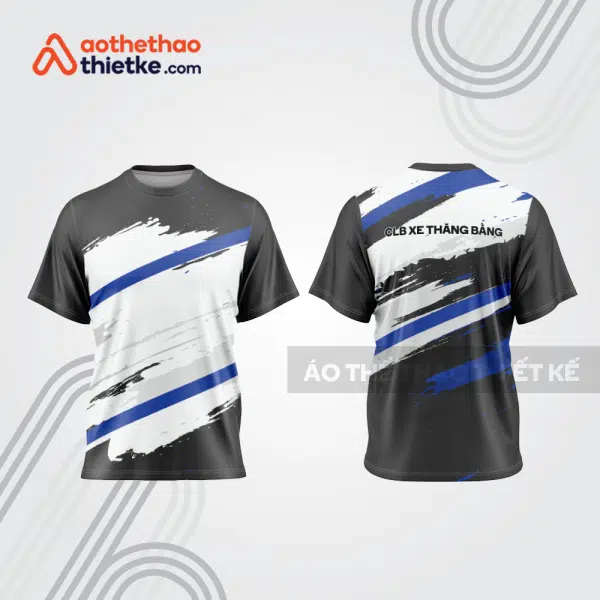 Mẫu thiết kế áo thể thao cổ tròn đua xe thăng bằng đẹp tba178