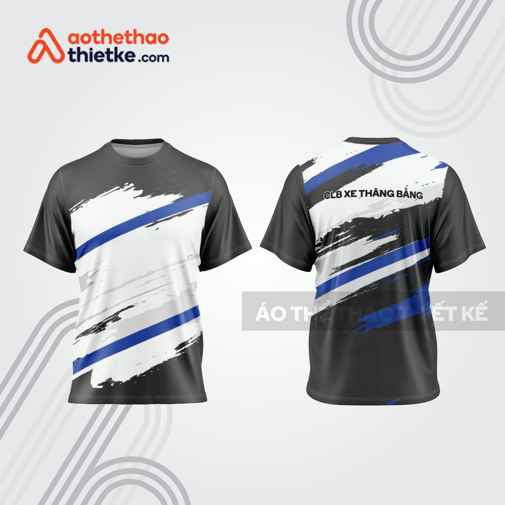 Mẫu thiết kế áo thể thao cổ tròn đua xe thăng bằng đẹp tba178