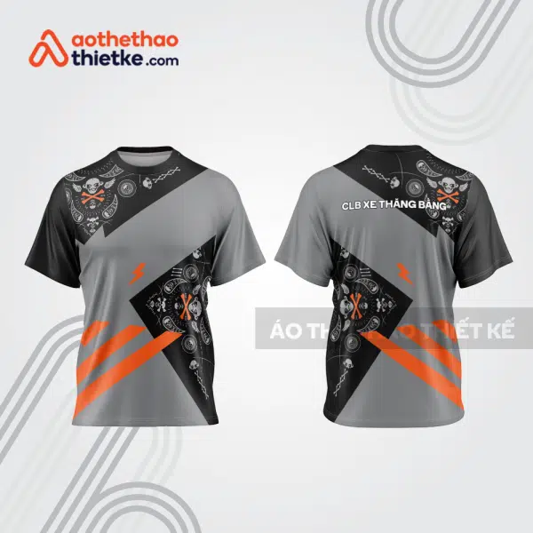 Mẫu thiết kế áo thể thao cổ tròn đua xe thăng bằng đẹp tba179