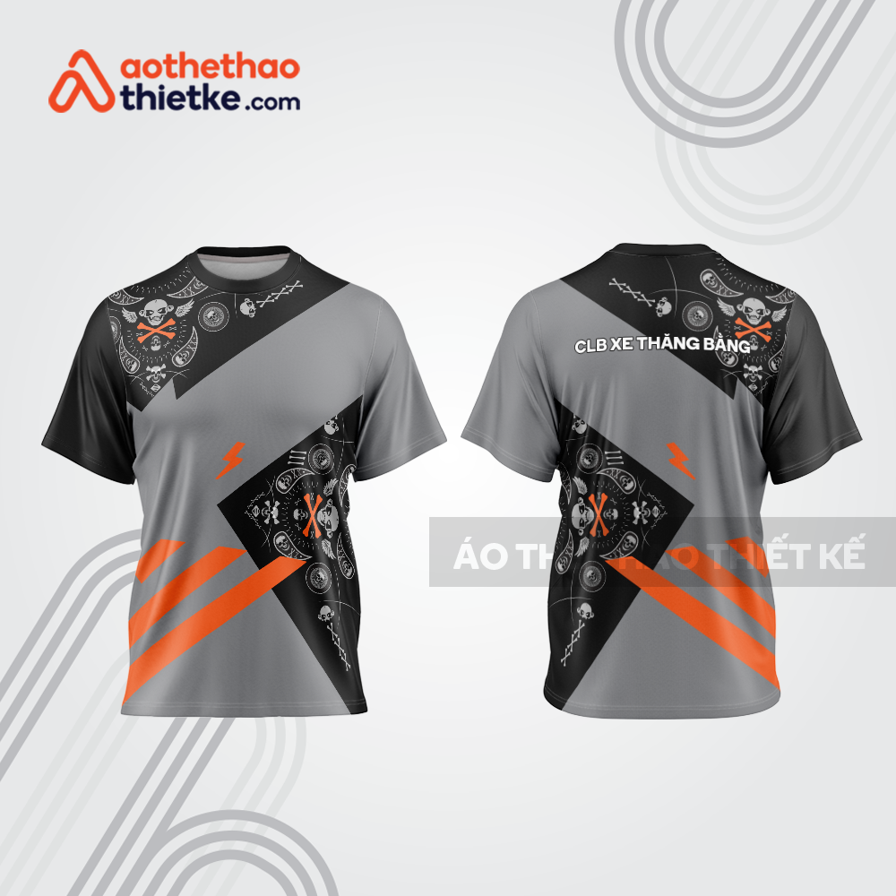 Mẫu thiết kế áo thể thao cổ tròn đua xe thăng bằng đẹp tba179