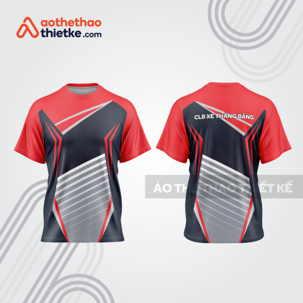 Mẫu thiết kế áo thể thao cổ tròn đua xe thăng bằng đẹp tba183