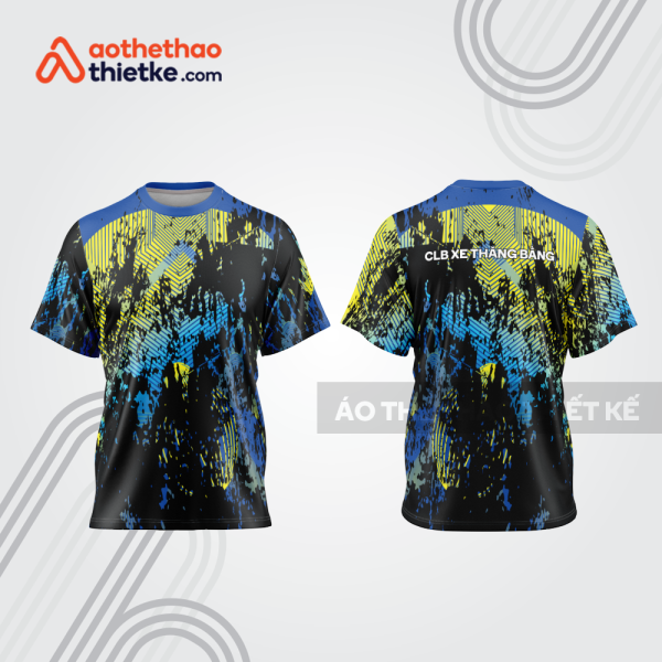 Mẫu thiết kế áo thể thao cổ tròn đua xe thăng bằng đẹp tba184