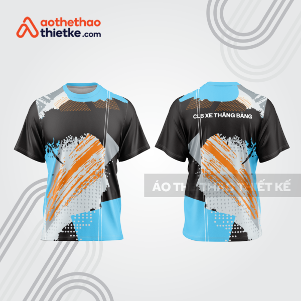 Mẫu thiết kế áo thể thao cổ tròn đua xe thăng bằng đẹp tba194