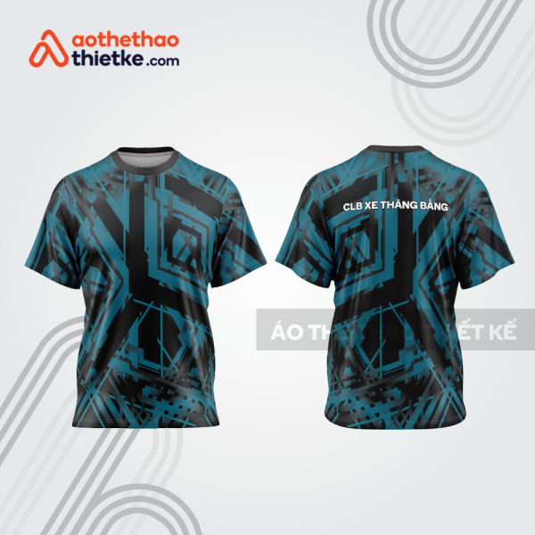 Mẫu thiết kế áo thể thao cổ tròn đua xe thăng bằng đẹp tba195