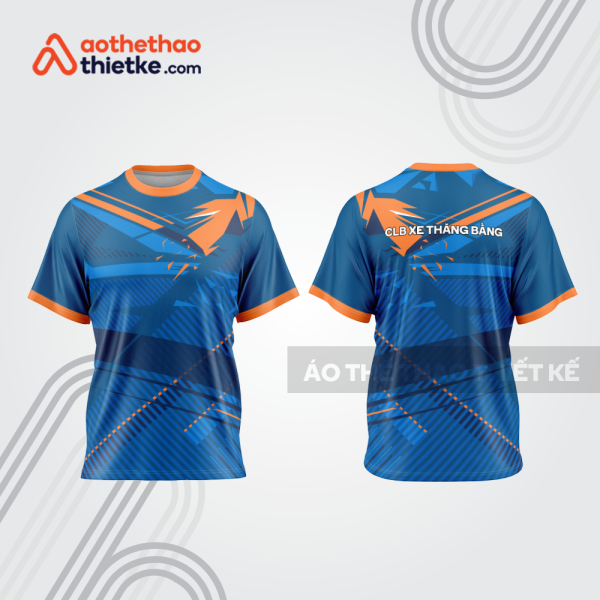 Mẫu thiết kế áo thể thao cổ tròn đua xe thăng bằng đẹp tba196