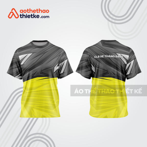 Mẫu thiết kế áo thể thao cổ tròn đua xe thăng bằng đẹp tba199