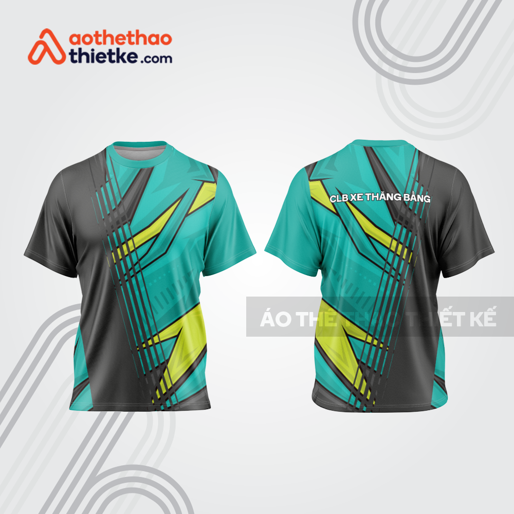 Mẫu thiết kế áo thể thao cổ tròn đua xe thăng bằng đẹp tba203