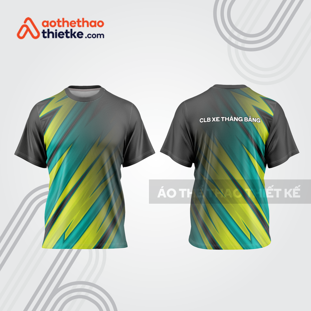 Mẫu thiết kế áo thể thao cổ tròn đua xe thăng bằng đẹp tba204