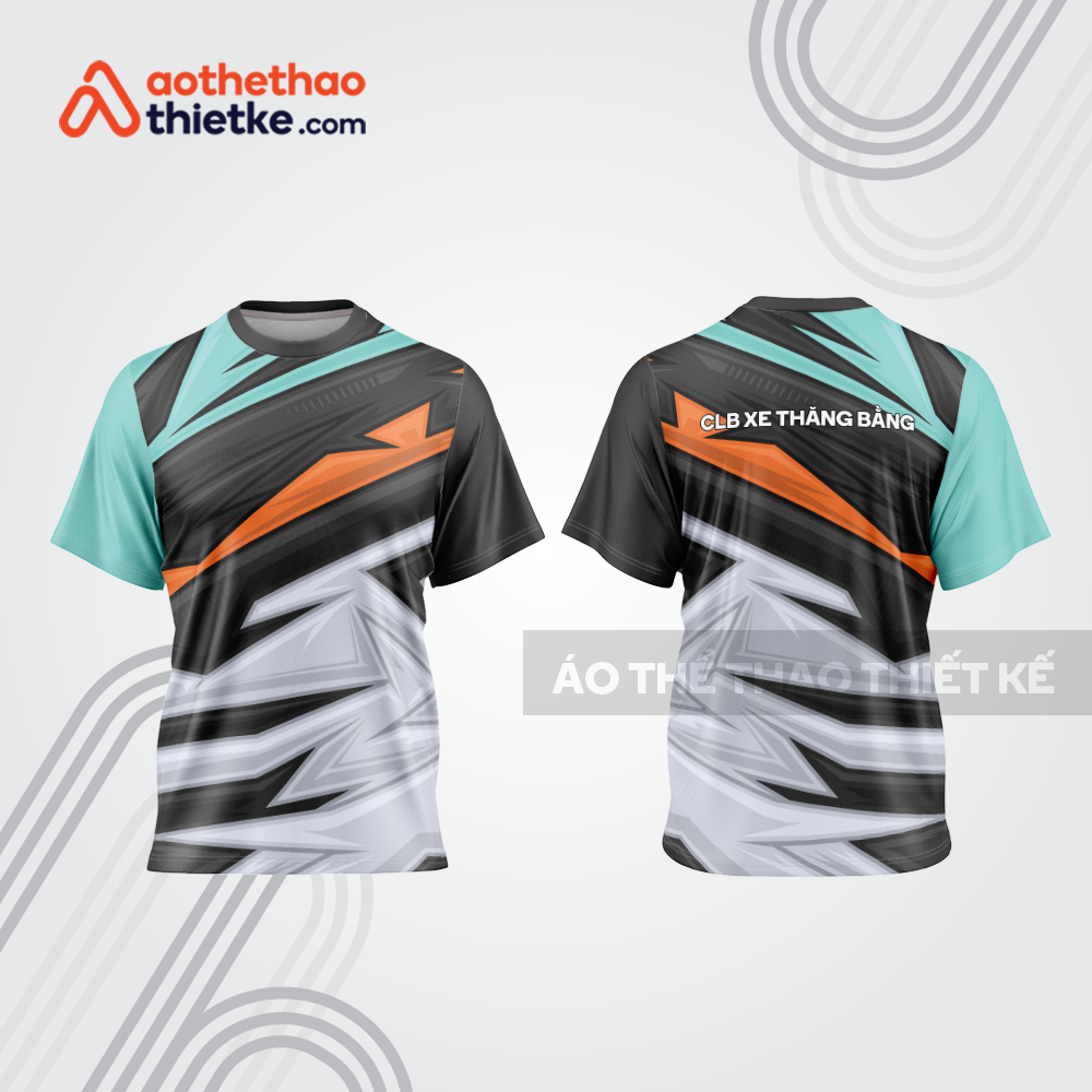 Mẫu thiết kế áo thể thao cổ tròn đua xe thăng bằng đẹp tba205