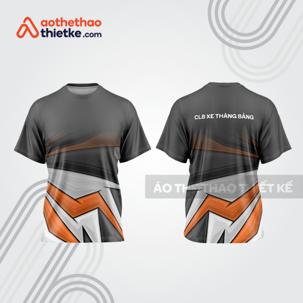 Mẫu thiết kế áo thể thao cổ tròn đua xe thăng bằng đẹp tba209